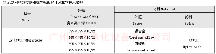 尼龙网过滤器技术参数